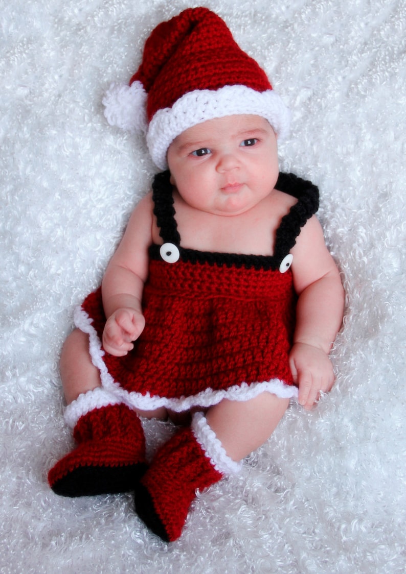 CHRISTMAS Crochet Pattern Santa Set Baby Christmas Photography Prop BOTH Boy and Girl image 5