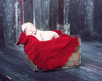 Baby Blanket CROCHET PATTERN  Afghan Newborn Car Seat Stroller Build A Shell Border