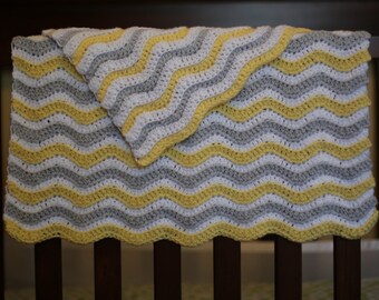 Baby CROCHET PATTERN Easy Blanket Afghan NEWBORN Car Seat Stroller Beginner Build A Chevron