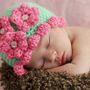 Baby Hat CROCHET PATTERN Beginner Beanie Cap Pretty Petal in 5 sizes 0-10 years image 3