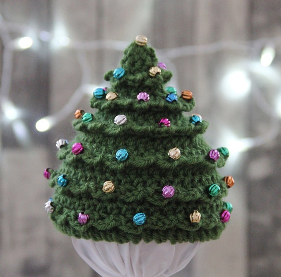 Toddler Santa Hat CCINEE Christmas Tree Knitted Beanies Hat Crochet Santa Hat Elf Hats Knitted Christmas Tree Beanie With Plush Ball