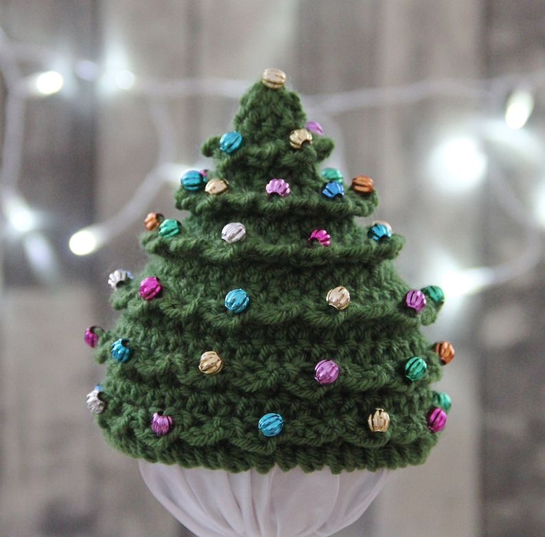 Christmas CROCHET PATTERN HAT Christmas Tree Hat Newborn to Teen/Adult image 6