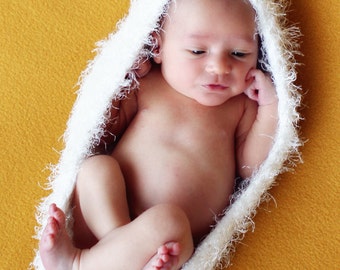 Fur Cocoon CROCHET PATTERN Easy Newborn & 3 Months or TWINS Pod Egg Bowl