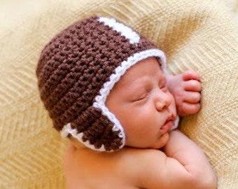 Football Hat Crochet Pattern PDF: Newborn to 10 Years Photo Prop