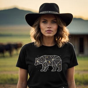 Celestial Bear T-Shirt: Constellation Stars Graphic Tee