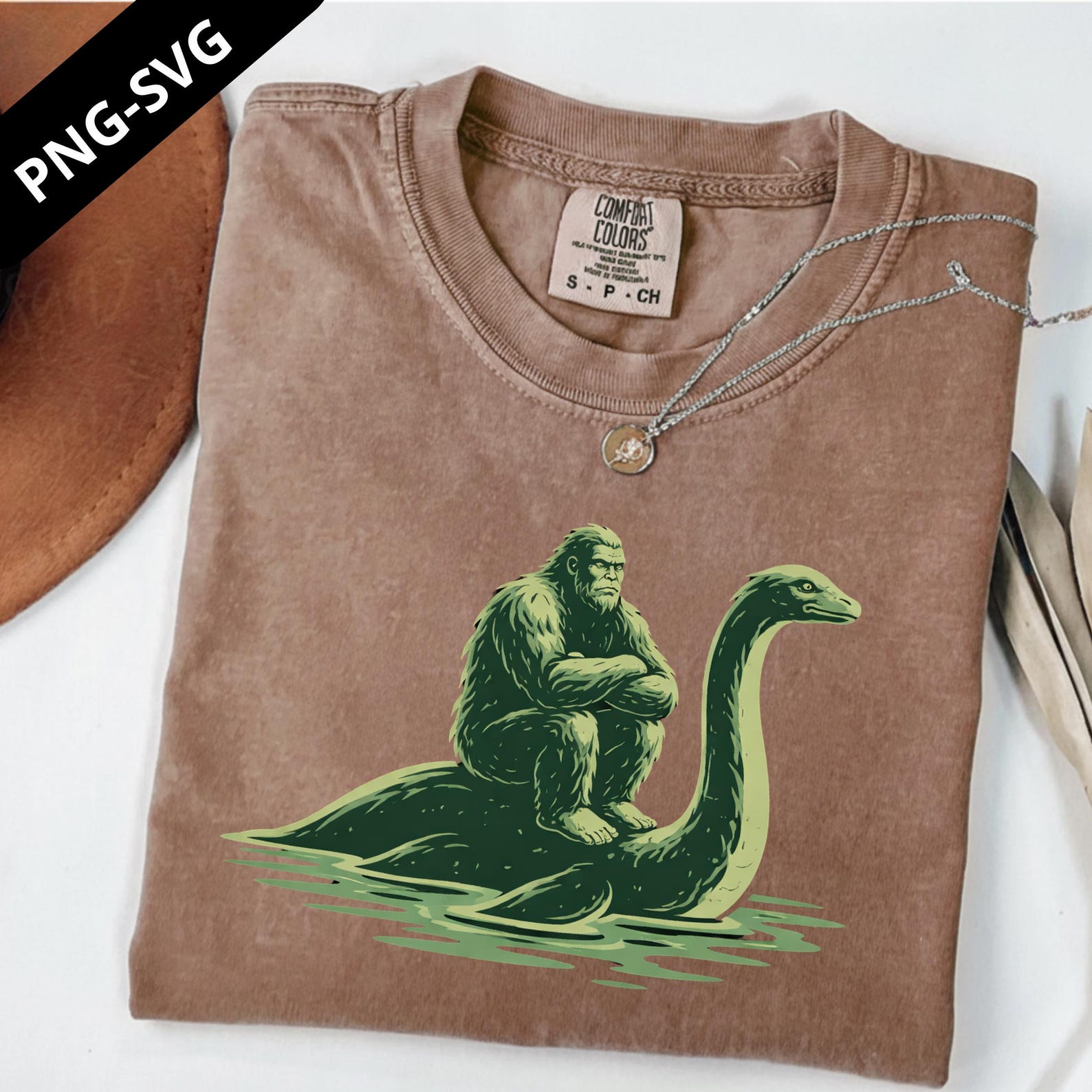 Sasquatch Riding Zebra Funny Bigfoot Riding Nessie SVG PNG | Vintage Sasquatch Loch Ness ...