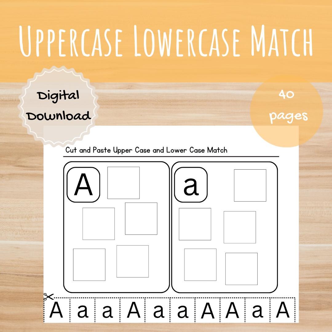 Uppercase Lowercase Match, Uppercase Lowercase Worksheets, Alphabet ...