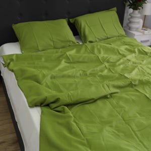 Floral Sateen Cotton Bedding Set: Blue Botanical Print, Queen/King