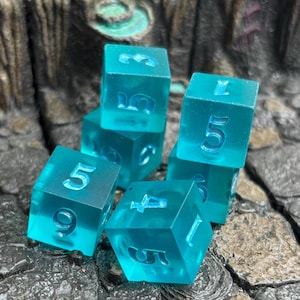 Sea Glass Dice, 6D6 Resin Dice Set, Round Edge, Tabletop Games