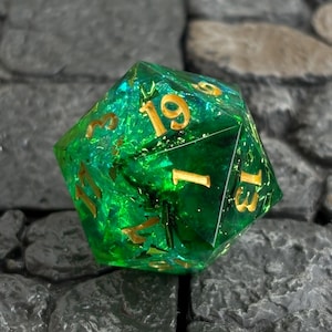 Green Dragon DnD Dice, Dungeons and Dragons, Resin DnD Dices Set