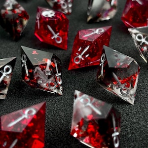Pack De 10 Dados De Diez Caras (0-9) En Acrílico Rojo – Perfectos Para D&D, TRPG Y Juegos De Mesa