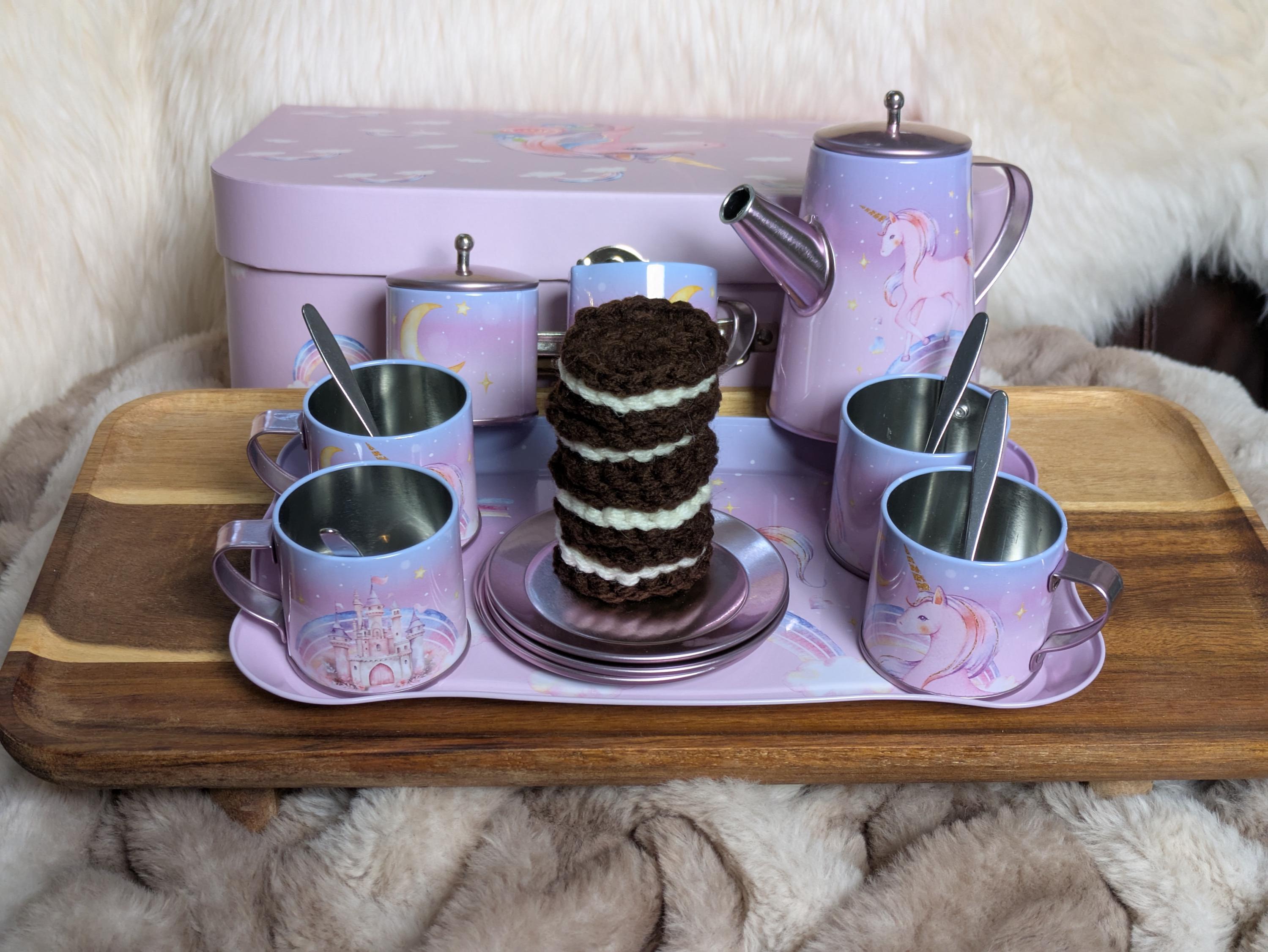 MyTinyWorld Puppenhaus-Miniatur – Toffee Mit Oreo-Creme & Kiwi, Handgemacht Aus Lufttrockenton, 16x26 Mm, Maßstab 1:12