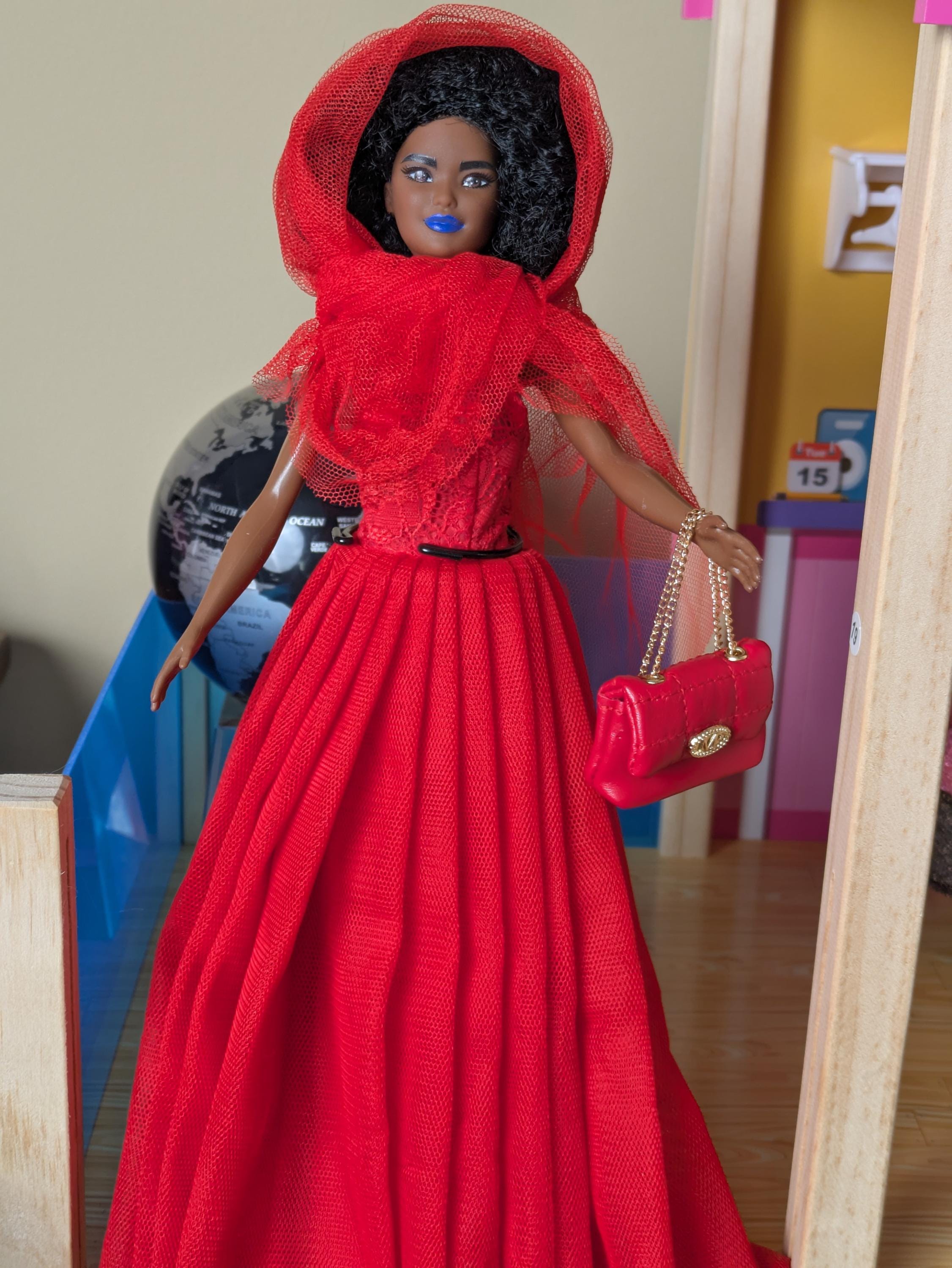 Barbie and Fashion Doll Red Lace Gown: Tulle Dress With Veil, 1/6 Scale - Etsy Barbie and Fashion Doll Red Lace Gown: Tulle Dress With Veil, 1/6 Scale - Etsy