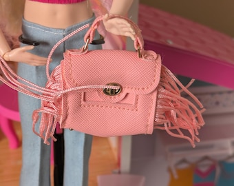 Muñeca Barbie Zuru Mini Brands Fashion Series 2, color melocotón, con flecos y tensor, 1:6