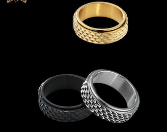 Spinner Dragon Skin Ring - Fidget Dragon Skin Ring For Men, Stress Relief Ring, Anxiety Ring Dragon Skin, Ring Gift, Christmas Gift