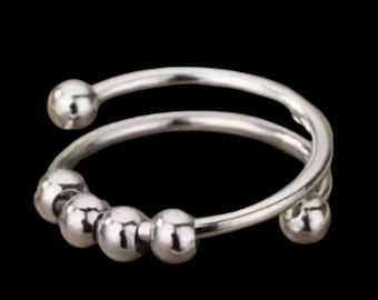 Stainless Steel Spinner Ring, Spinning Ring, Fidget Ring, Meditation Ring, Anxiety Ring, Worry Ring, Spin Ring, Gift for her, Christmas Gift