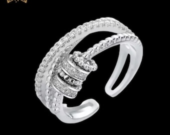 Adjustable Fidget Ring: Anxiety Relief Jewelry, Optimistic Gift