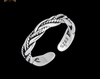 925S Silver Adjustable Celtic Ring, 925 Adjustable Celtic Knot Ring, Viking Knot Ring, Fathers Day Gift, Christmas Gift