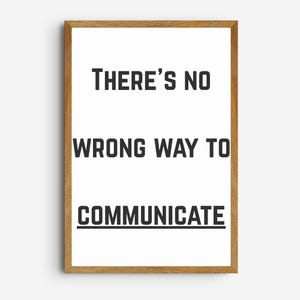 Arte de parede AAC para impressão, terapia da fala, download digital, decoração de conscientização sobre deficiência de comunicação