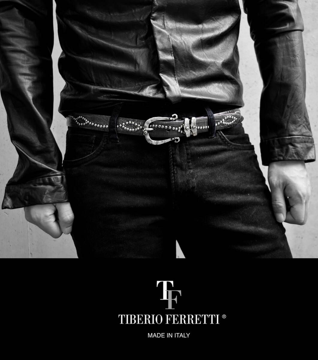 Tiberio Ferretti Black Leather Belt with Rhinestone Buckle BBA 4202 U90 Tiberio Ferretti Suede Belt - Black Belts, Accessories  main image 3