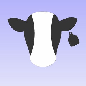 Cow Head with Ear Tag SVG – Mutiple Design Formats for Vinyl Cutters, and CNC Laser Projects