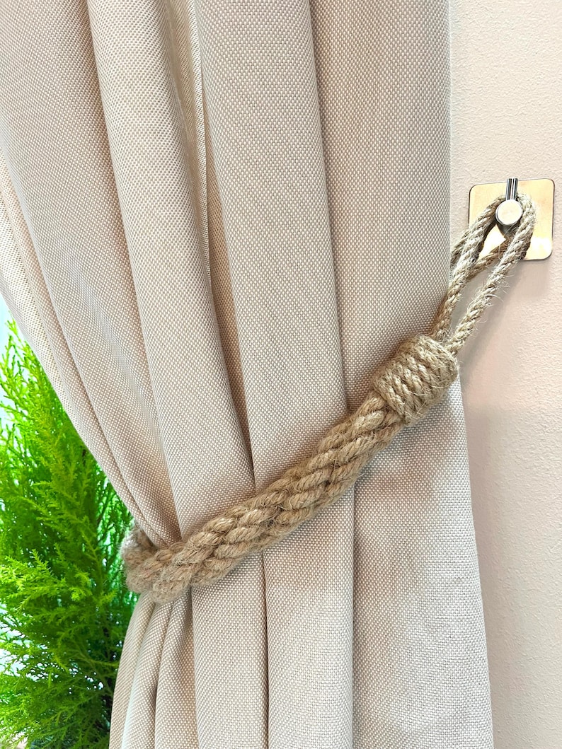 Curtain Tie Made of Jute Ropes - Stylish Twist, Handmade - Curtain ...