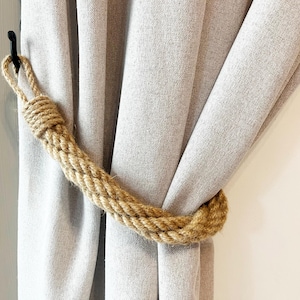 Jute Rope Curtain Tieback – Natural & Rustic Home Decor