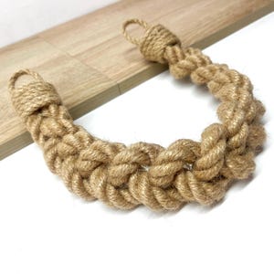 Chunky Braided Jute Curtain Tiebacks – Rustic 3-Strand Rope Holdbacks, Farmhouse Window Decor
