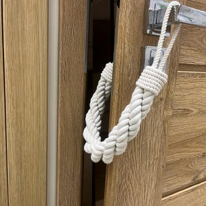 Door stopper -- Triple Twist White Rope Door Stop – Minimalist Handmade Doorstop – Coastal Cotton Decor