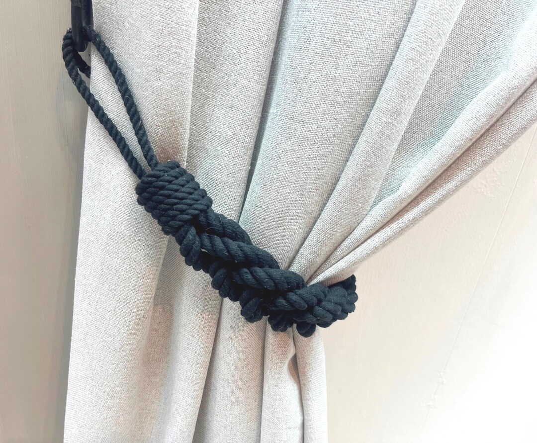 Elegant Black Braided Rope Curtain Tieback – Stylish Holdback for ...