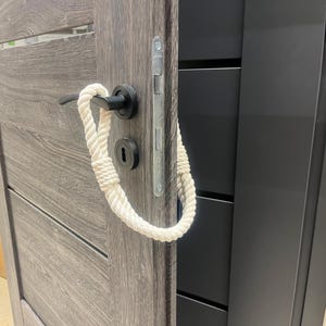 White Cotton Rope Door Stop – Handmade Soft Doorstop for Minimalist & Coastal Home Decor