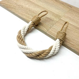 Curtain holdback, Drapery holdback - Natural Jute & Cotton Curtain Tiebacks – Minimalist Rope Holdbacks