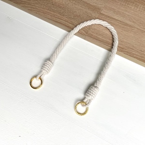 White Rope Bag Handles With Round Metal Clasps – Custom Length Purse ...