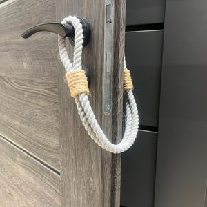 Cotton Rope Door Stop with Jute Accents – Handmade Neutral Doorstop for Farmhouse & Coastal Decor