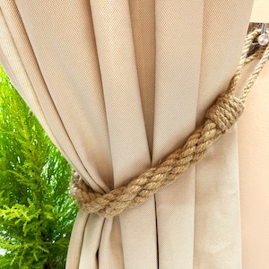 Curtain tie made of jute ropes - stylish twist, handmade - Curtain holdback - - handmade elegance