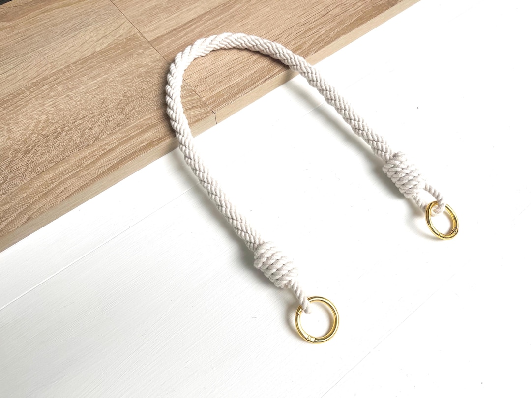Basta Rope Handle White Rope Bag Handles With Round Metal Clasps – Custom Length Purse ...