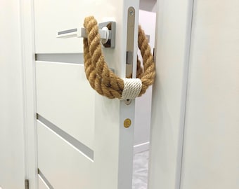 Jute Rope Door Stop: Eco-Friendly Door Protection with White Accent