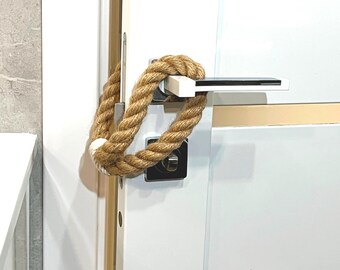 Door Stop - Jute rope door stopper with white accent - natural style for your home