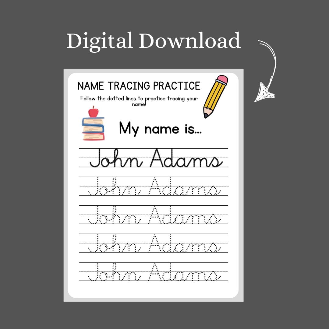 Custom Cursive Name Tracing Worksheet: Personalized Practice (printable ...