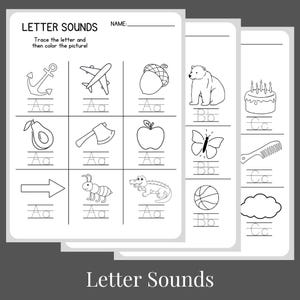 Alphabet Letter Sounds Tracing & Coloring Printable | ABC Phonics Workbook | Digital Download