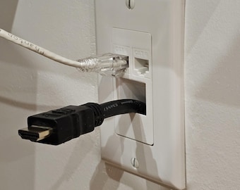 Decora Strap - 2-port Keystone with Pass-Through for HDMI Cable - Wall Plate