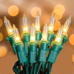 Clear Incandescent Mini Christmas Lights: 20.5 Ft Retro Holiday String Lights