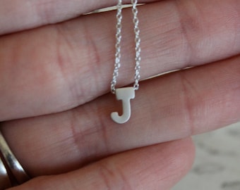 Sale Tiny silver Initial Necklace...Small Letter Necklace...Monogram necklace...Pick Your Letter...Bridal Party Gift Graduation Wedding
