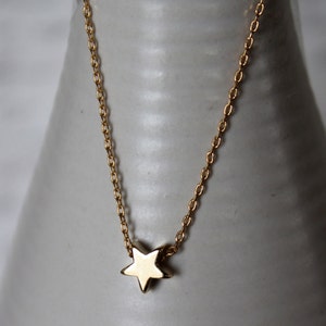 Gold Star Necklace...Small Star Necklace...Tiny Gold Star Necklace bridesmaid wedding birthday gift