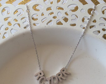 Tiny four Letter Necklace...Five letter Necklace...Silver Monogram Necklace. Custom Necklace