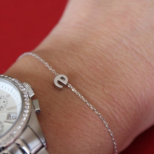 Tiny Lowercase Initial Bracelet...Small Initial Bracelet...bridal party jewelry gift idea birthday