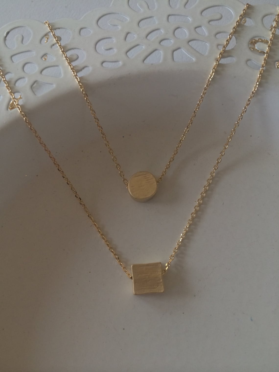 Tiny Gold Square Necklace...silver Square Necklace...bridal Etsy