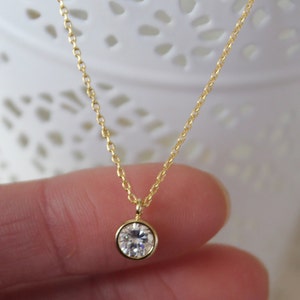 Gold  CZ Necklace. Layering Necklace. wedding party. bridesmaid gift. gift bridal party. gift idea. christmas gift.