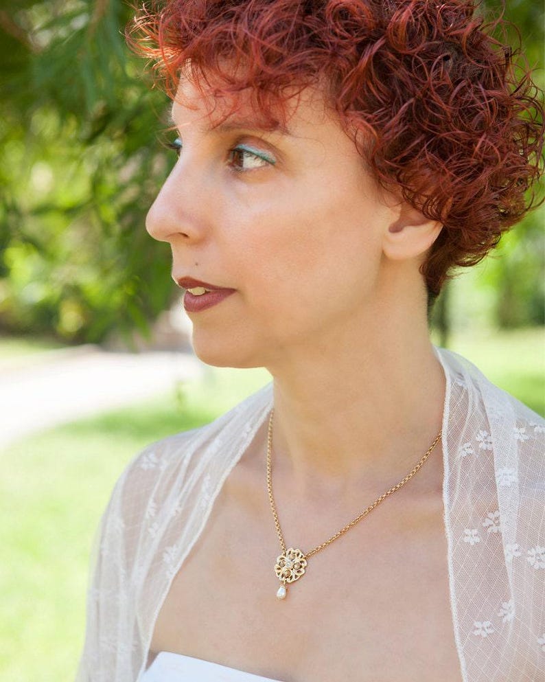 Goud bruidsmeisje ketting, ketting bruidsmeisje, ketting goud, bruidsmeisje ketting cadeau, cadeau bruidsmeisje, cadeau ketting, cadeau ketting, blozen bruidsmeisje afbeelding 5