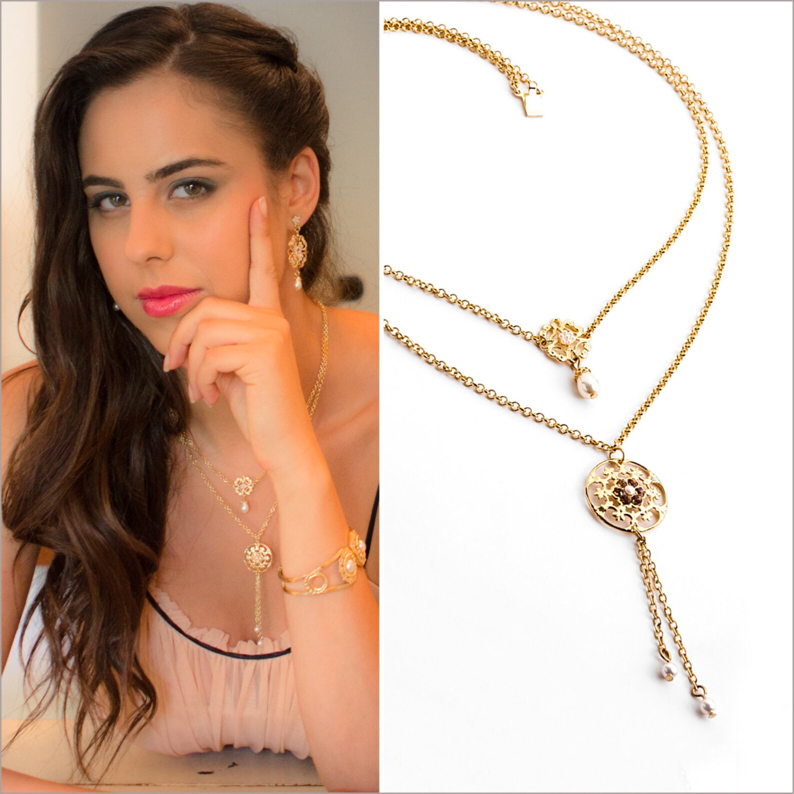 Jewelry Set Blue, Jewelry Set Necklace Earrings, Jewelry Set Necklace